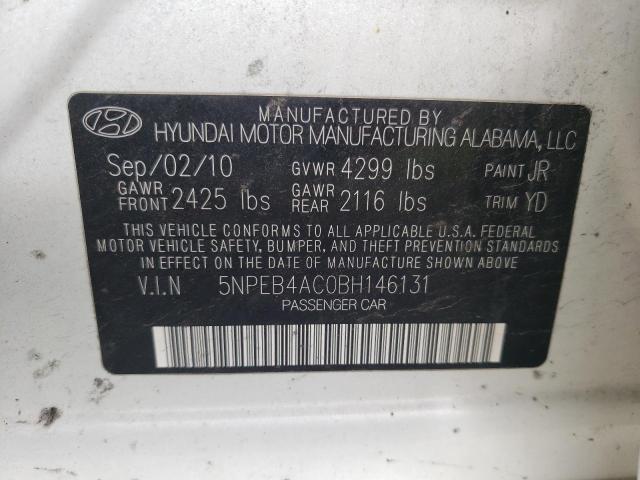 2011 Hyundai Sonata Gls VIN: 5NPEB4AC0BH146131 Lot: 53908644