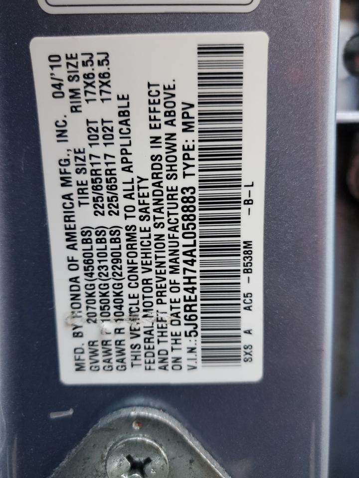 5J6RE4H74AL058883 2010 Honda Cr-V Exl