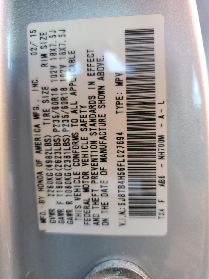 5J8TB4H56FL027694 2015 Acura Rdx Technology