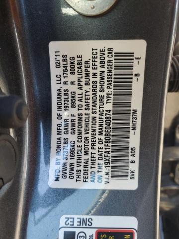 2011 Honda Civic Ex VIN: 19XFA1F80BE040874 Lot: 55467894