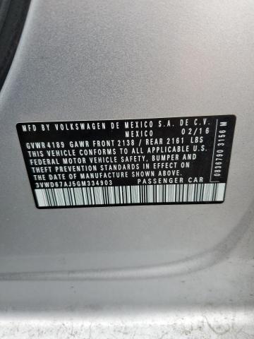 2016 Volkswagen Jetta Se VIN: 3VWD67AJ5GM334903 Lot: 55345394