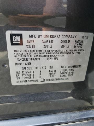 2017 Buick Encore Preferred VIN: KL4CJASB7HB051620 Lot: 55832984