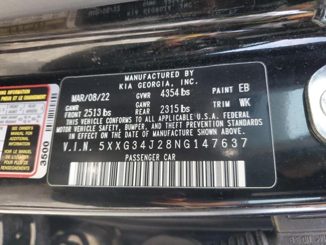 2022 Kia K5 Ex VIN: 5XXG34J28NG147637 Lot: 55686214