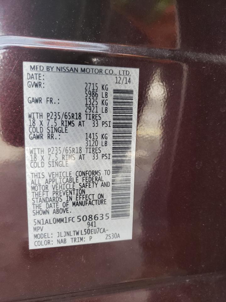 5N1AL0MM1FC508635 2015 Infiniti Qx60