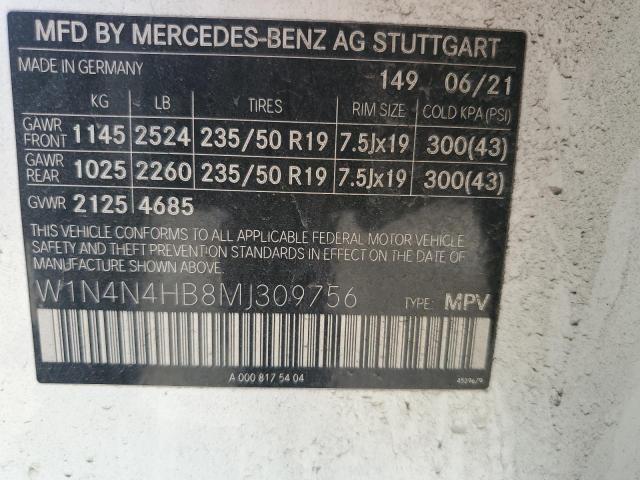 2021 Mercedes-Benz Gla 250 4Matic VIN: W1N4N4HB8MJ309756 Lot: 55719794