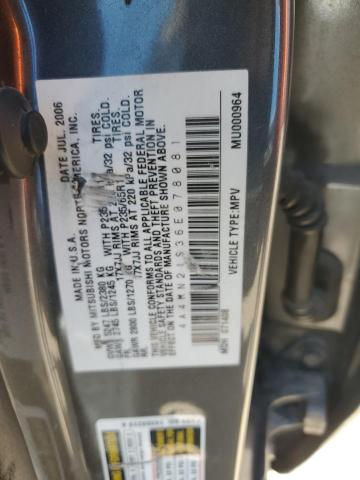 2006 Mitsubishi Endeavor Ls VIN: 4A4MN21S36E078081 Lot: 56455814