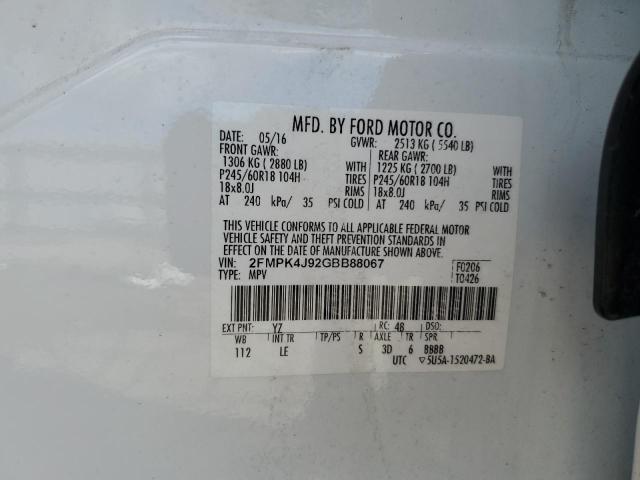 2016 FORD EDGE SEL - 2FMPK4J92GBB88067