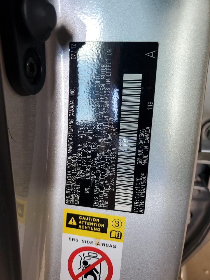 2T2ZK1BA4DC093500 2013 Lexus Rx 350