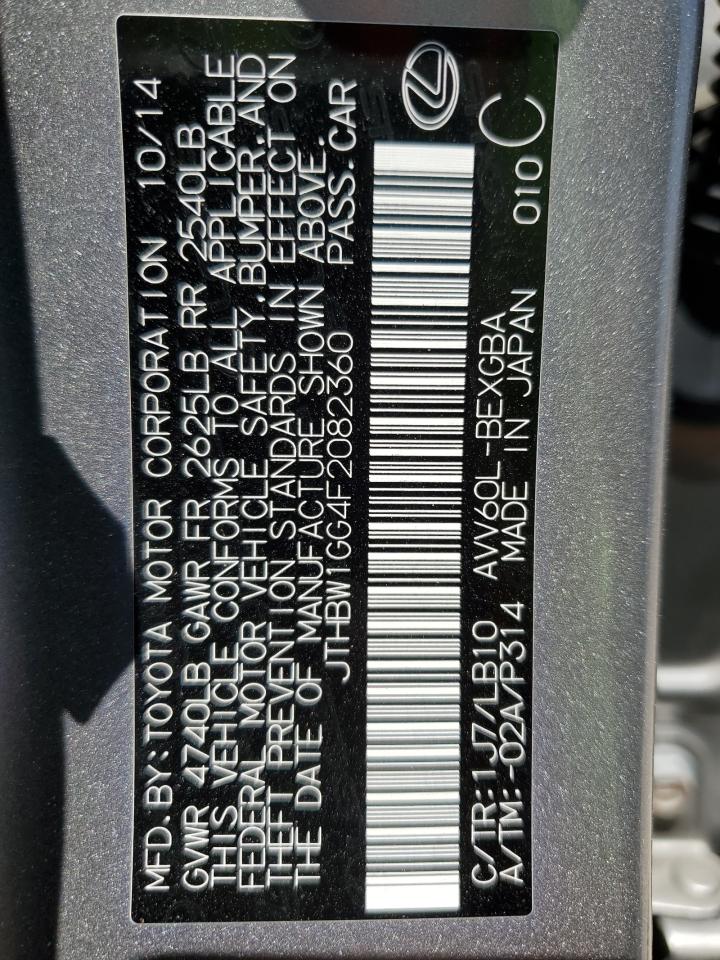 JTHBW1GG4F2082360 2015 Lexus Es 300H