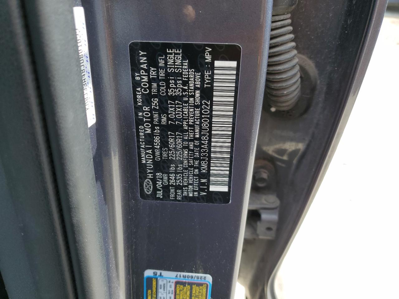 KM8J33A48JU801022 2018 Hyundai Tucson Sel