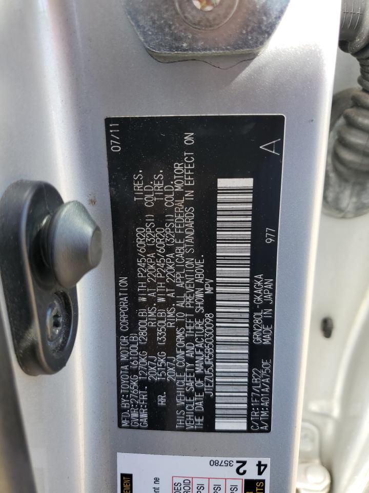 JTEZU5JR5B5030098 2011 Toyota 4Runner Sr5