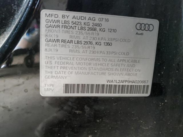 2017 Audi Q5 Premium Plus VIN: WA1L2AFP9HA020667 Lot: 55359964