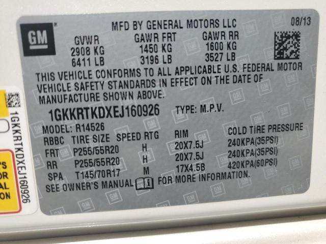 2014 GMC Acadia Denali VIN: 1GKKRTKDXEJ160926 Lot: 57388904