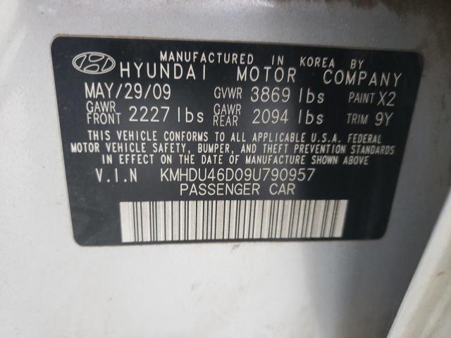 2009 Hyundai Elantra Gls VIN: KMHDU46D09U790957 Lot: 54830944