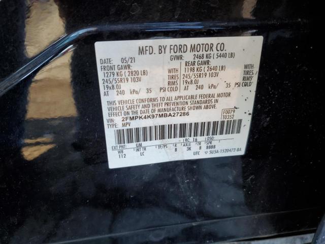 2021 Ford Edge Titanium VIN: 2FMPK4K97MBA27286 Lot: 56057174