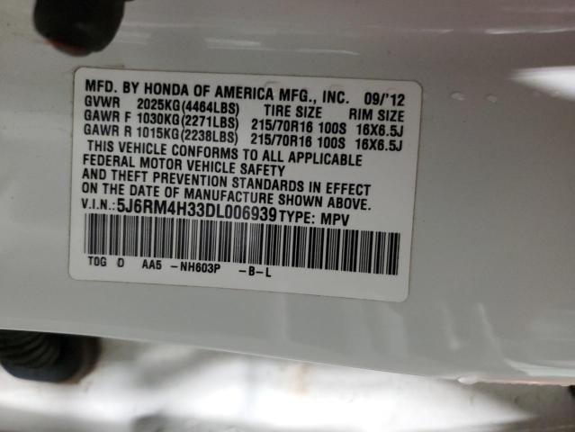 2013 Honda Cr-V Lx VIN: 5J6RM4H33DL006939 Lot: 54545734