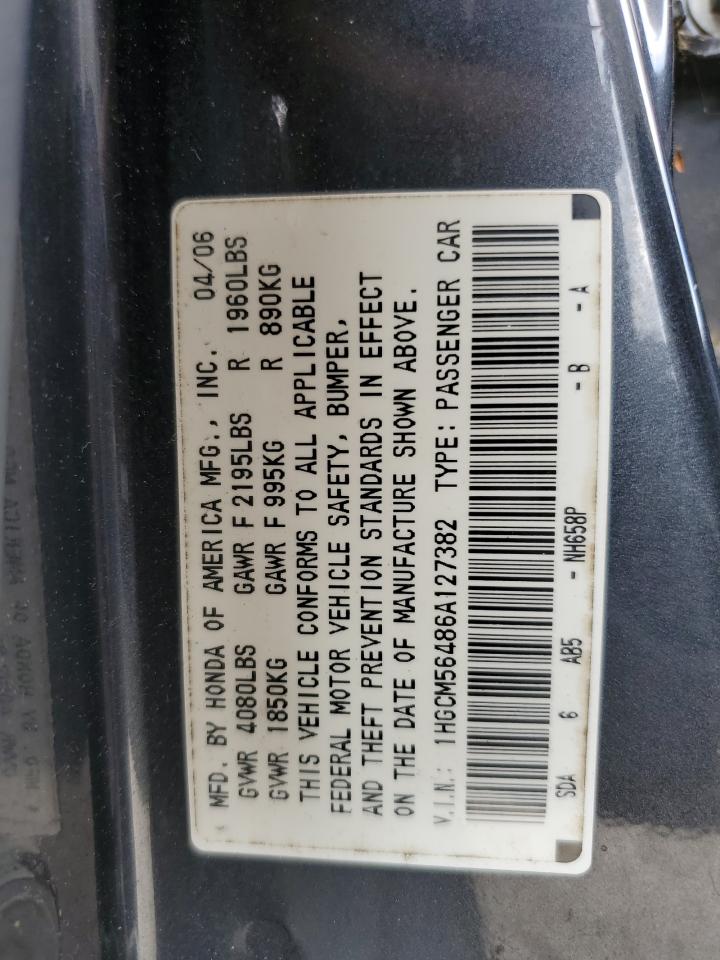 1HGCM56486A127382 2006 Honda Accord Lx