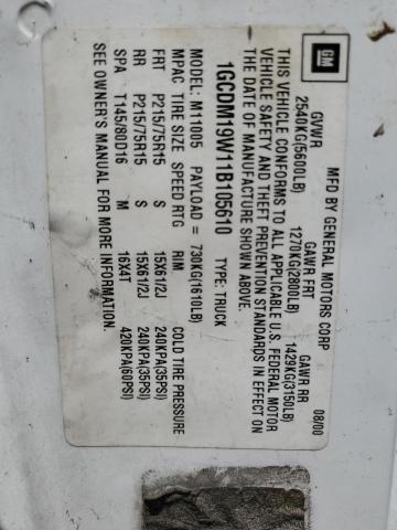 1GCDM19W11B105610 2001 Chevrolet Astro