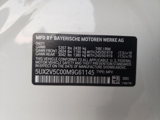 VIN 5UX2V5C00M9G61145 2021 BMW X4, Xdrivem40I no.14