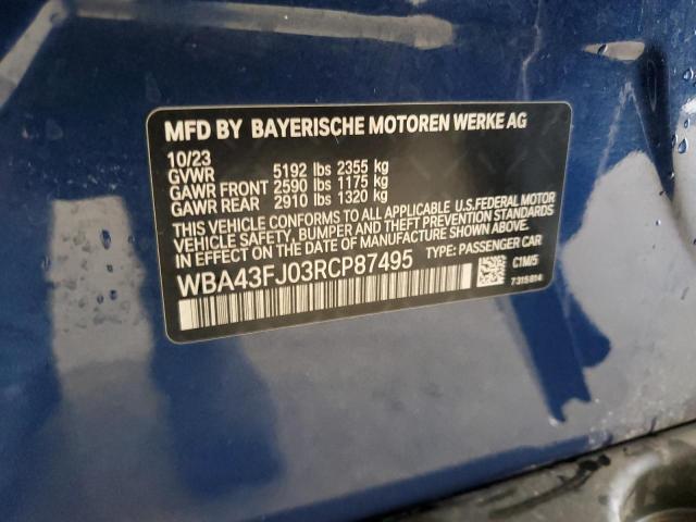 VIN WBA43FJ03RCP87495 2024 BMW 5 Series, 530 I no.12