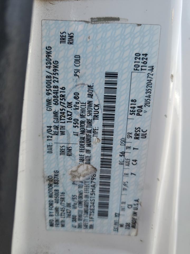 1FTSE34S15HA79839 2005 Ford Econoline E350 Super Duty Van