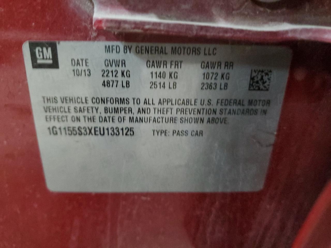 1G1155S3XEU133125 2014 Chevrolet Impala Ltz