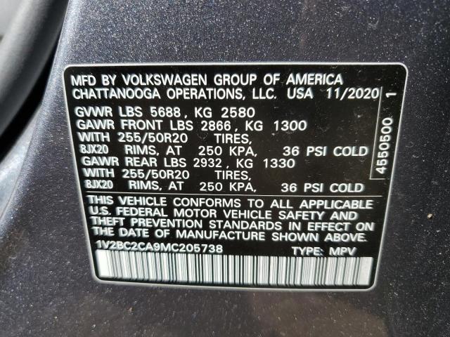 1V2BC2CA9MC205738 2021 Volkswagen Atlas Cross Sport Sel