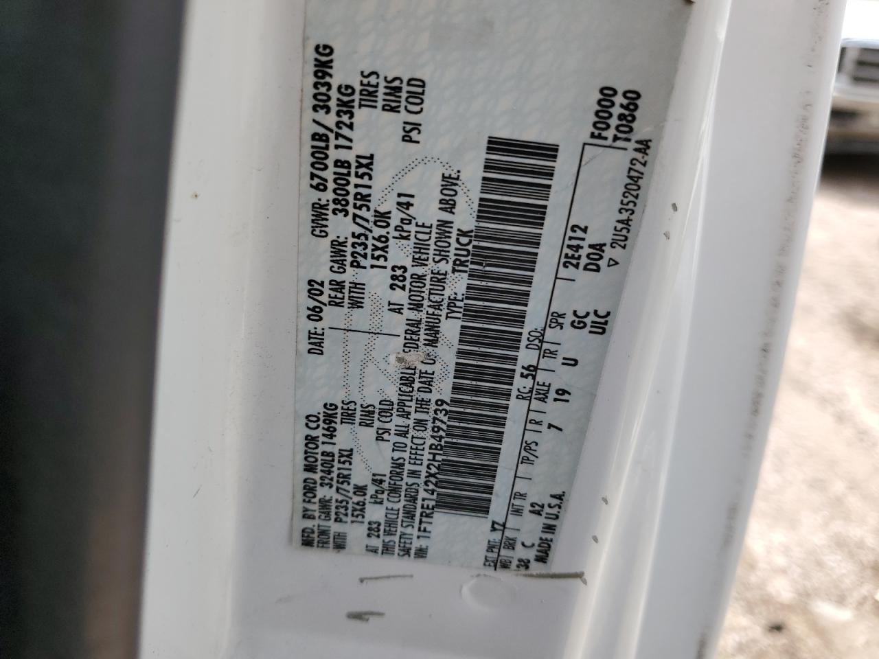 1FTRE142X2HB49739 2002 Ford Econoline E150 Van