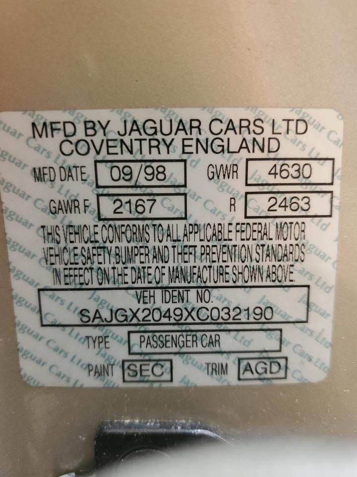 SAJGX2049XC032190 1999 Jaguar Xk8