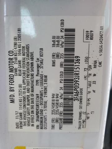 VIN 3FA6P0D93JR151369 2018 Ford Fusion, Titanium/Pl... no.9