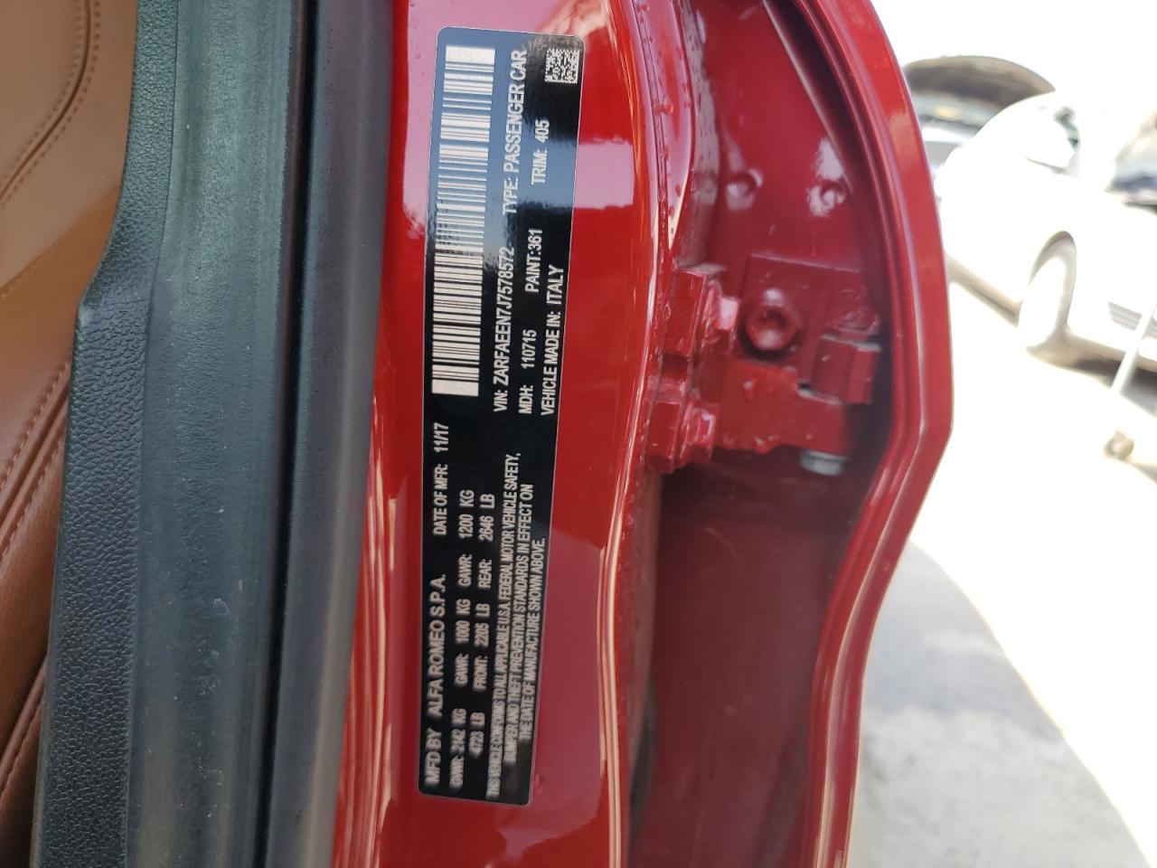 ZARFAEEN7J7578572 2018 Alfa Romeo Giulia Ti Q4