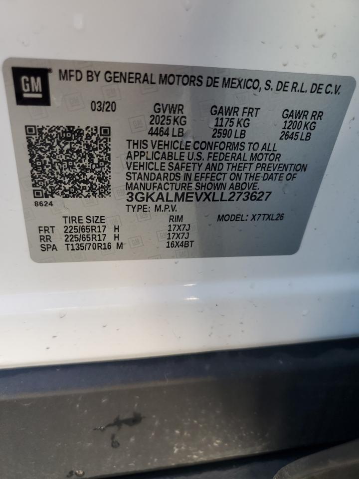 3GKALMEVXLL273627 2020 GMC Terrain Sle