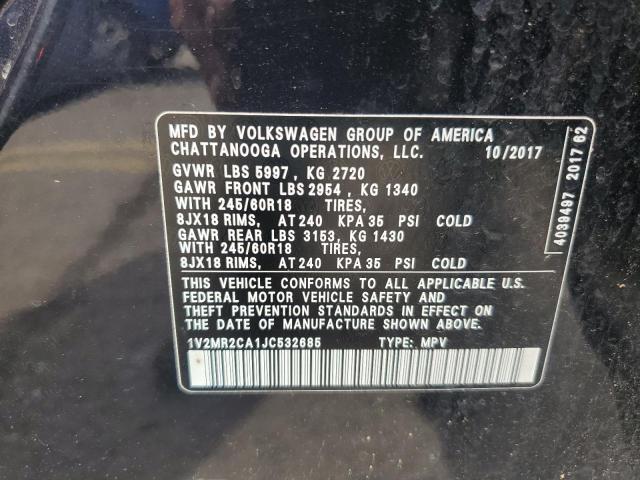 2018 Volkswagen Atlas Sel VIN: 1V2MR2CA1JC532685 Lot: 56058904