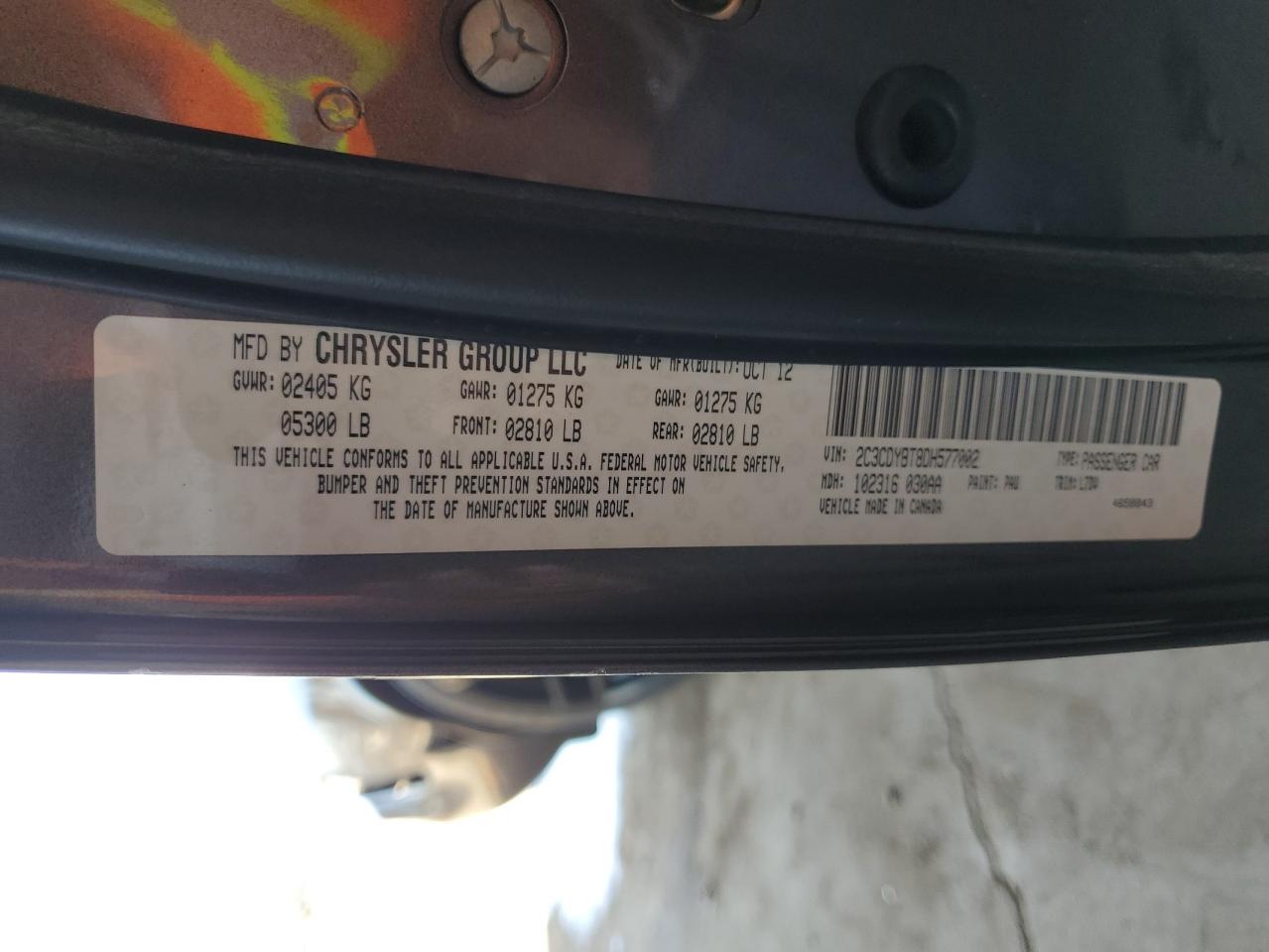 2C3CDYBT8DH577002 2013 Dodge Challenger R/T