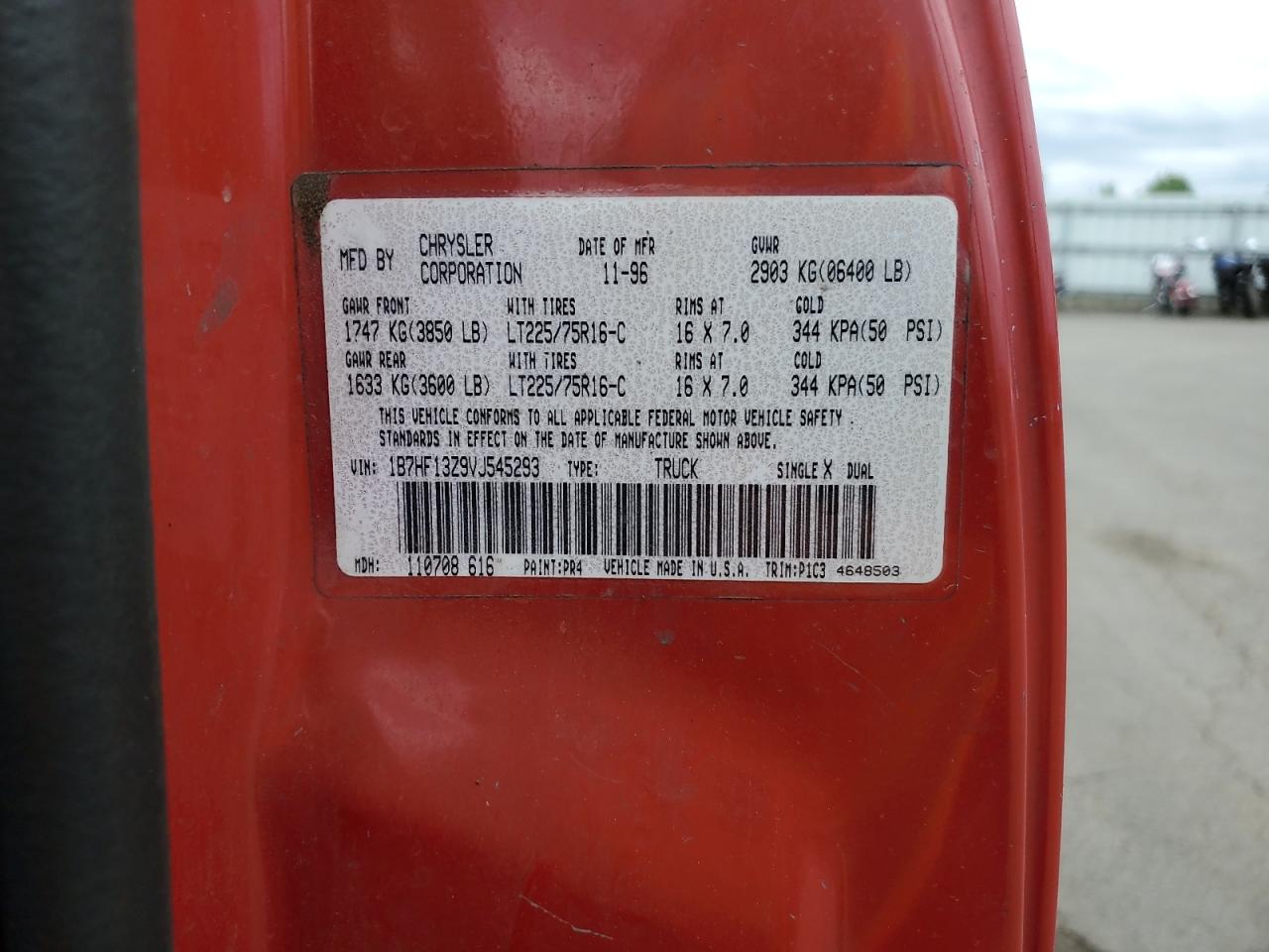 1B7HF13Z9VJ545293 1997 Dodge Ram 1500