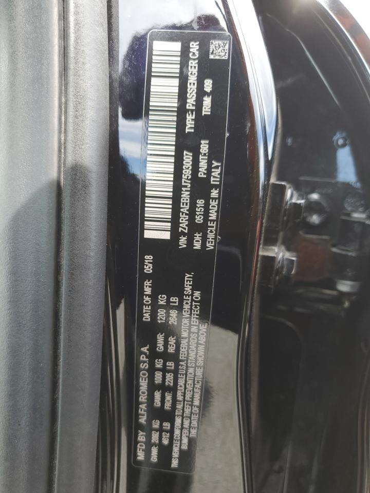 ZARFAEBN1J7593007 2018 Alfa Romeo Giulia