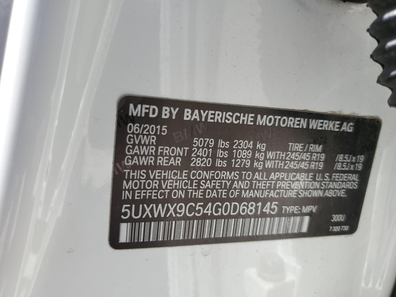 5UXWX9C54G0D68145 2016 BMW X3 xDrive28I