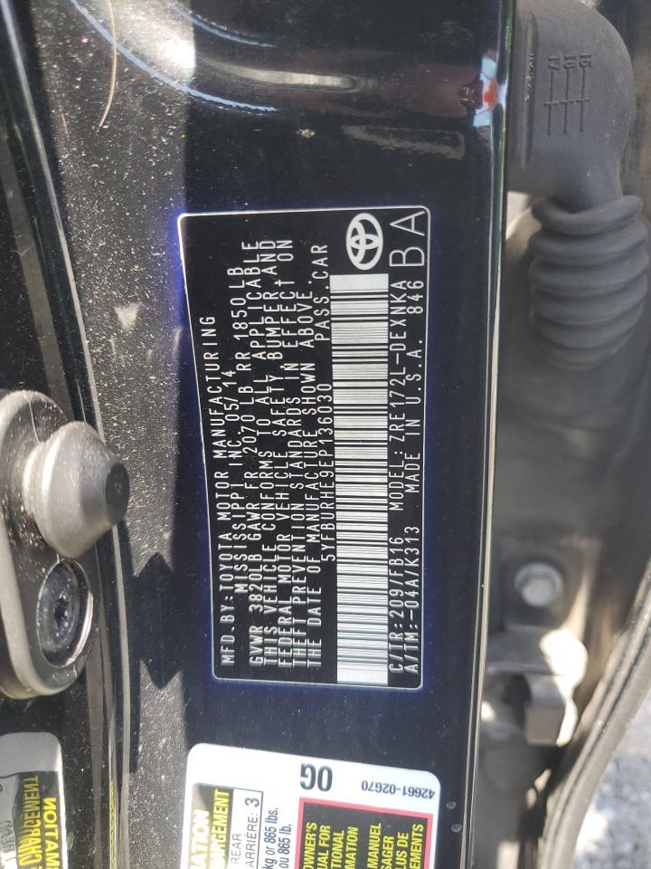 5YFBURHE9EP136030 2014 Toyota Corolla L