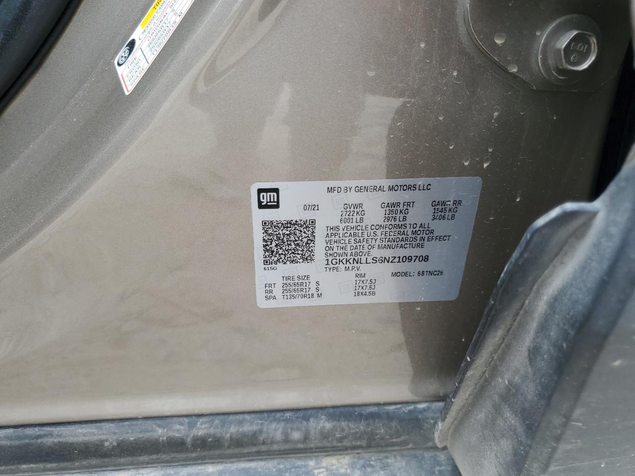 1GKKNLLS6NZ109708 2022 GMC Acadia At4