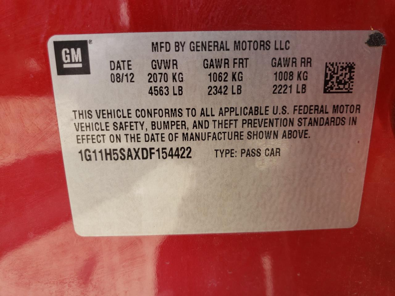 1G11H5SAXDF154422 2013 Chevrolet Malibu Ltz