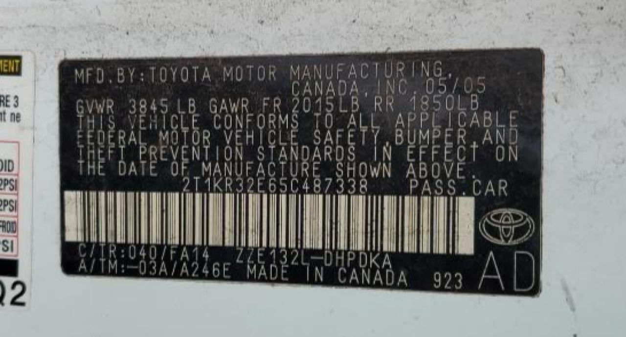 2T1KR32E65C487338 2005 Toyota Corolla Matrix Xr