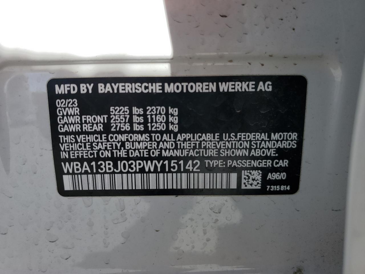 WBA13BJ03PWY15142 2023 BMW 530 Xi