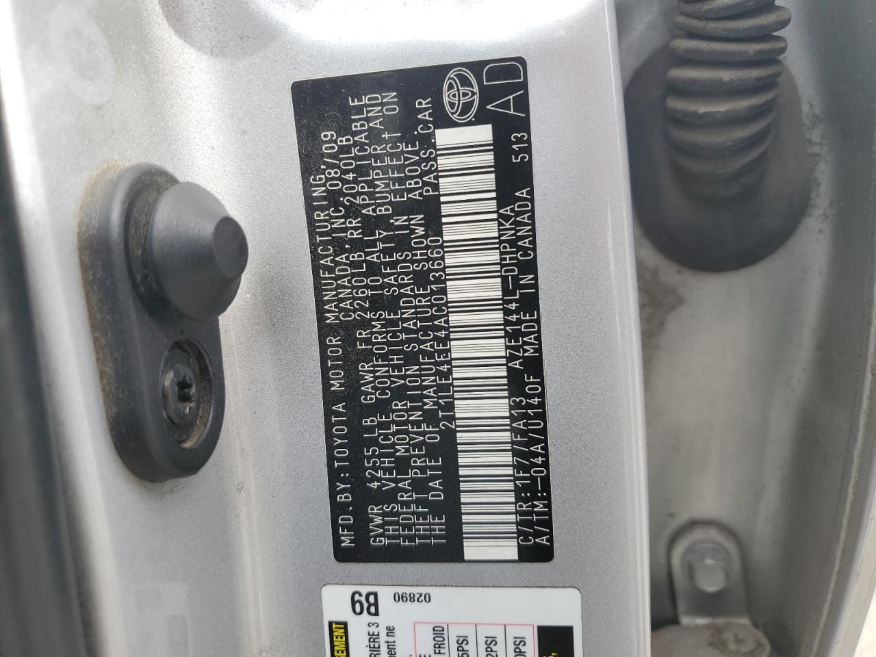 2T1LE4EE4AC013660 2010 Toyota Corolla Matrix S