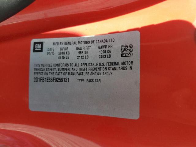 2015 CHEVROLET CAMARO LS 2G1FB1E35F9259121