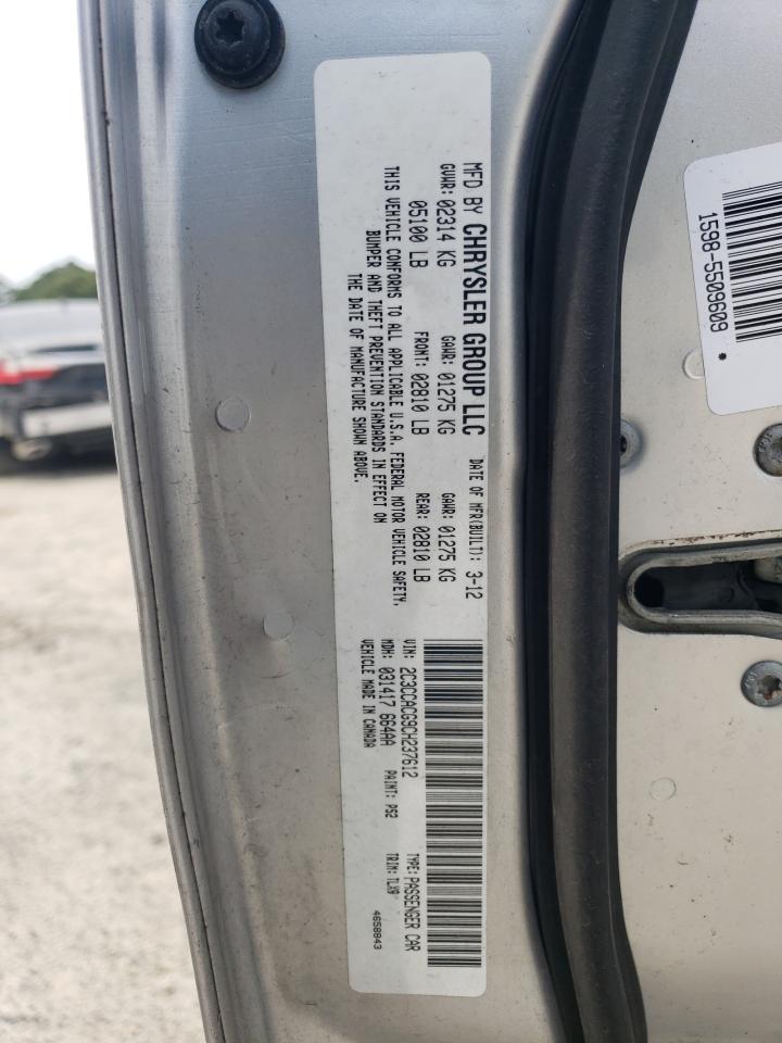 2C3CCACG9CH237612 2012 Chrysler 300 Limited