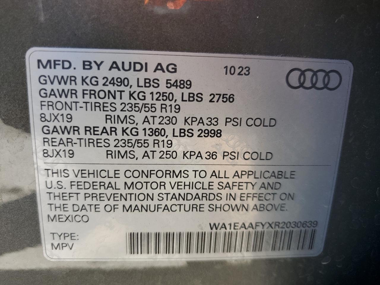 WA1EAAFYXR2030639 2024 Audi Q5 Premium Plus 45