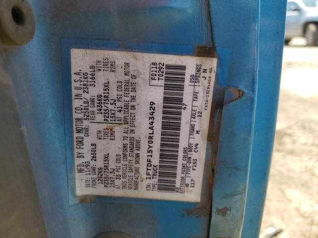 1994 Ford F150 VIN: 1FTDF15Y0RLA43429 Lot: 57155004