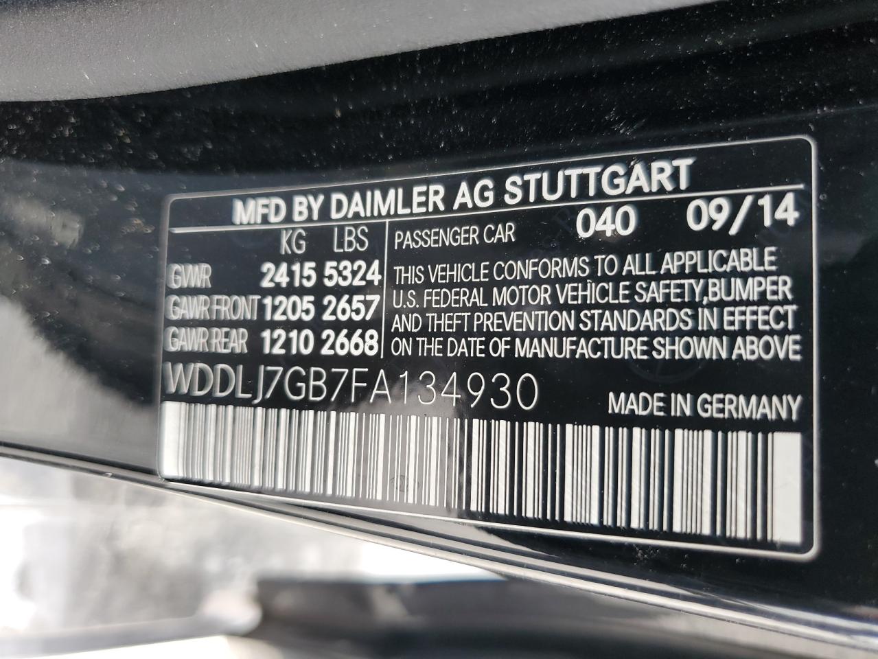 WDDLJ7GB7FA134930 2015 Mercedes-Benz Cls 63 Amg S-Model