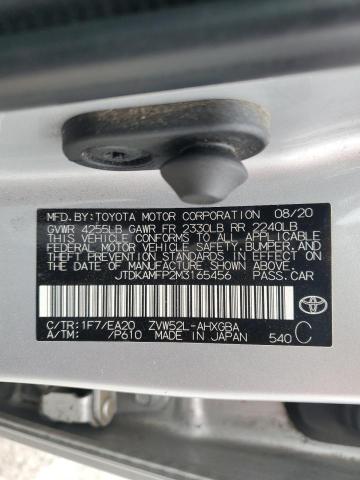 2021 Toyota Prius Prime Le VIN: JTDKAMFP2M3165456 Lot: 54649854