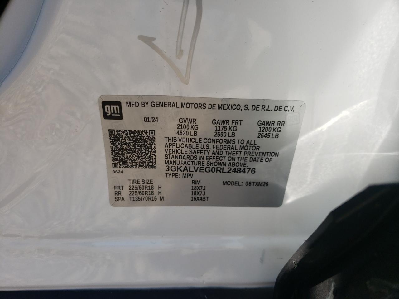 3GKALVEG0RL248476 2024 GMC Terrain Slt